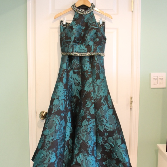 Camille La Vie Dresses Teal Brocade Mermaid Dress 2 Piece Poshmark